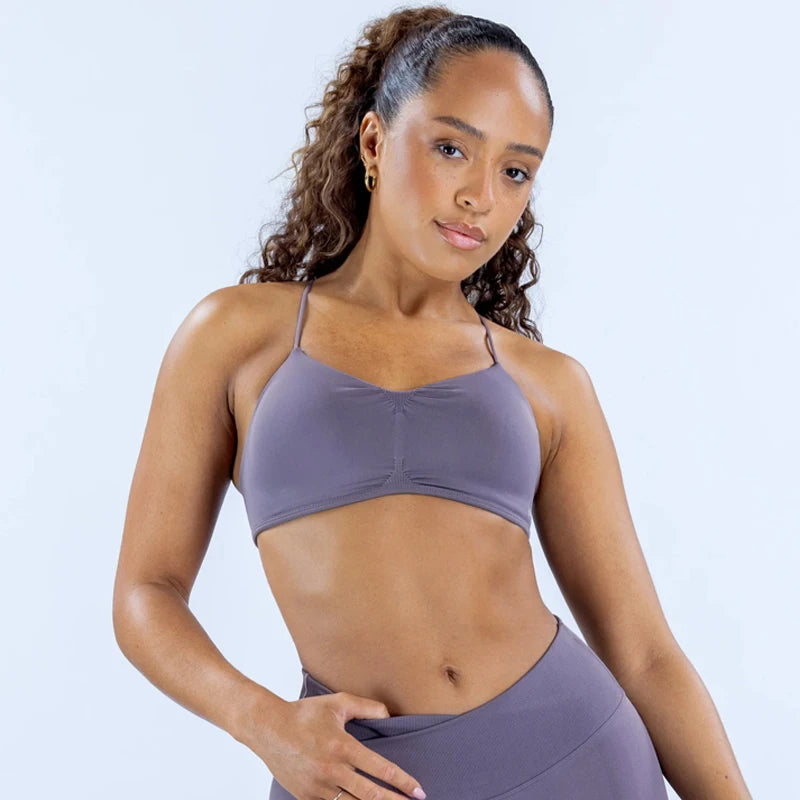 Elevate Your Workout with the Vision Seamless Sports Bra - Medium Support Halter Neck Yoga Crop Top for Women